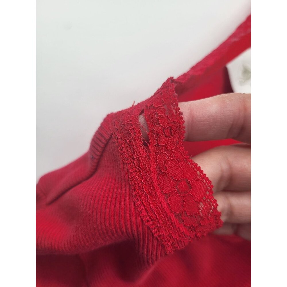 VTG Minnie Mouse Disney Long Sleeved V Neck Ribbed Thermal Embroidered y2k SZ SM - Picture 9 of 10